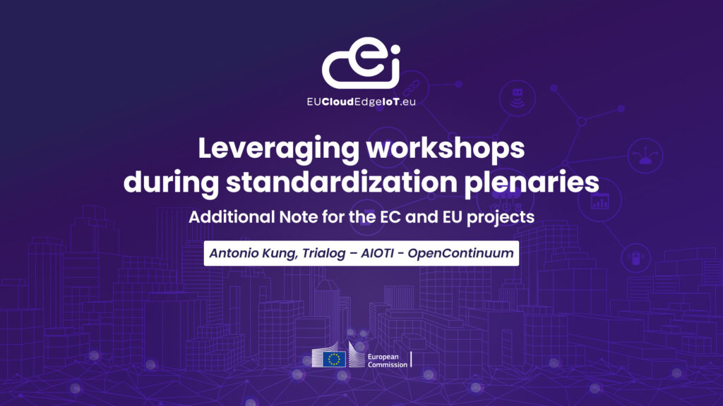Leveraging workshops during standardization plenaries